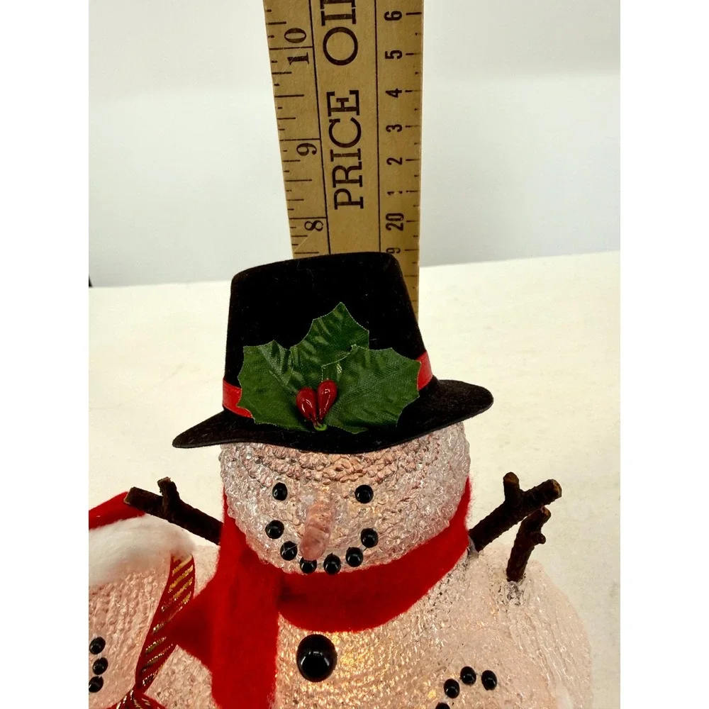 Vintage 1998 Galaxy Snowman Family Light Up Tabletop Christmas Decoration‎
